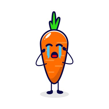 Havuç ağlaması sevimli karakter çizimi