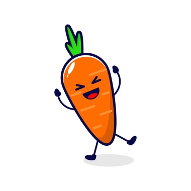 Havuç gülüşü sevimli karakter çizimi