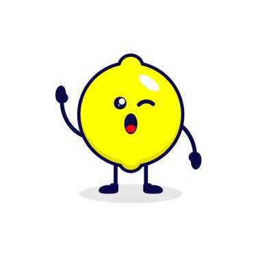 Lemon merhaba de, sevimli karakter çizimi.