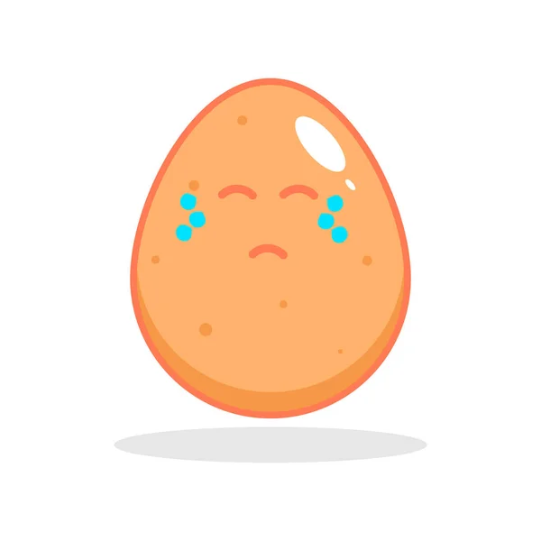 Yumurta Ağlama Sevimli Karakter Çizimi — Stok Vektör