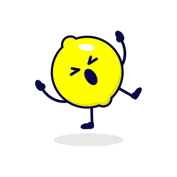 Citron Rire Illustration Personnage Mignon — Image vectorielle