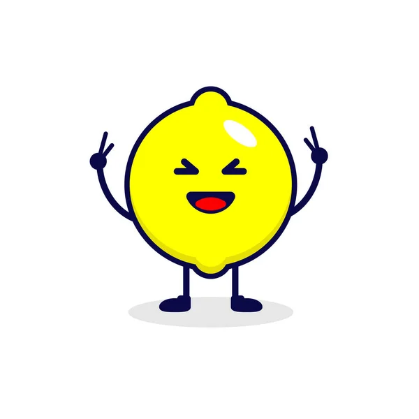 Lemon Çok Mutlu Bir Karakter Çizimi — Stok Vektör