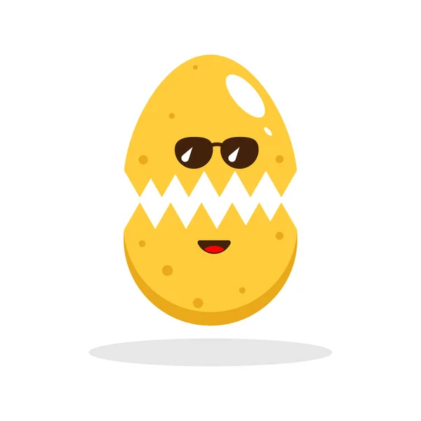 卵クールかわいいキャラクターイラストを分割 — ストックベクタ