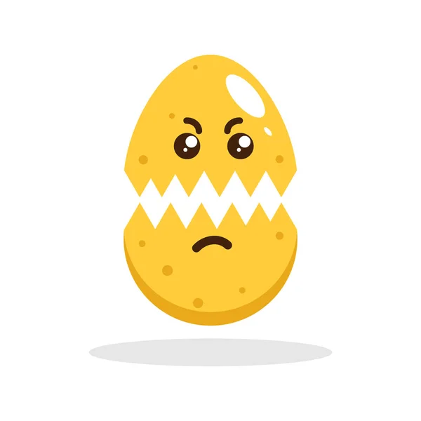 Kızgın Yumurta Şirin Karakter Çizimi — Stok Vektör