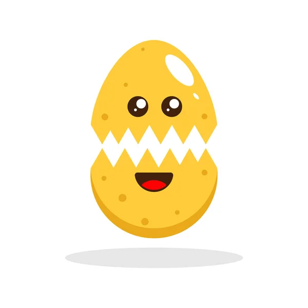 卵の笑顔かわいいイラストを分割 — ストックベクタ