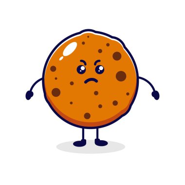 Çikolata parçacıkları kızgın sevimli karakter