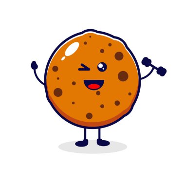 Çikolata parçacıkları güçlü sevimli karakter