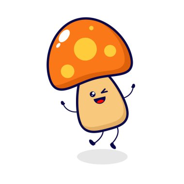 Mantarlar sevimli karakter çizimleri yapar