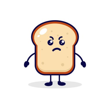 Ekmek asabi sevimli karakter çizimi