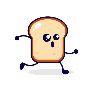 Ekmek çalıştırmak sevimli karakter illüstrasyonu