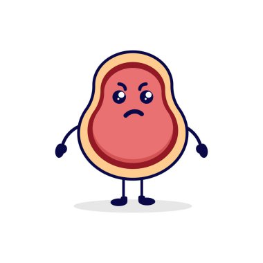 Et, kızgın sevimli karakter çizimi