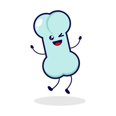 Kemik atlayışı sevimli karakter çizimi