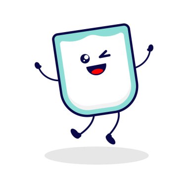 Süt atlayışı sevimli karakter çizimi