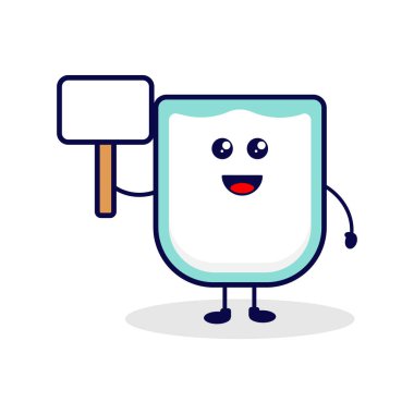 Pano sevimli karakter çizimi ile süt