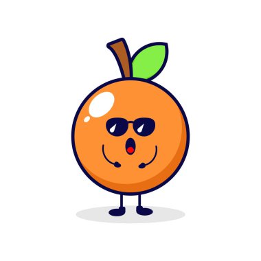 Turuncu havalı sevimli karakter çizimi