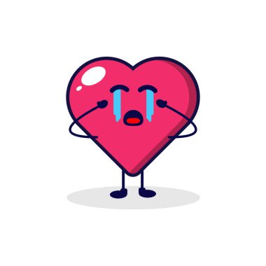 Aşk ağlaması sevimli karakter çizimi