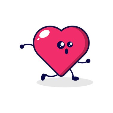 Aşk sevimli karakter çizimi çalıştırır