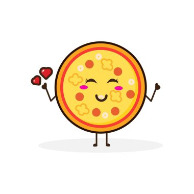 Pizza sevimli karakter çizimlerini sever.