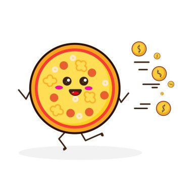 Bozuk para ile çalışan sevimli karakter çizimi