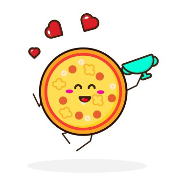 Tatlı karakter resimli, ödüllü pizza.