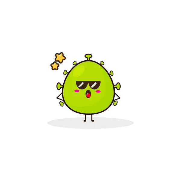 Virus Cool Personnage Mignon Illustration Simple — Image vectorielle