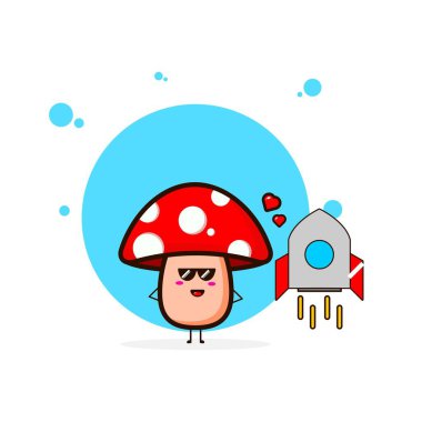 Kırmızı mantarlar roket gibi sevimli karakter çizimlerine bayılır.