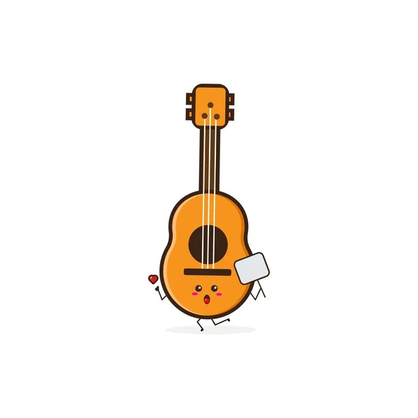 Guitar Board Cute Character Illustration — Stock Vector