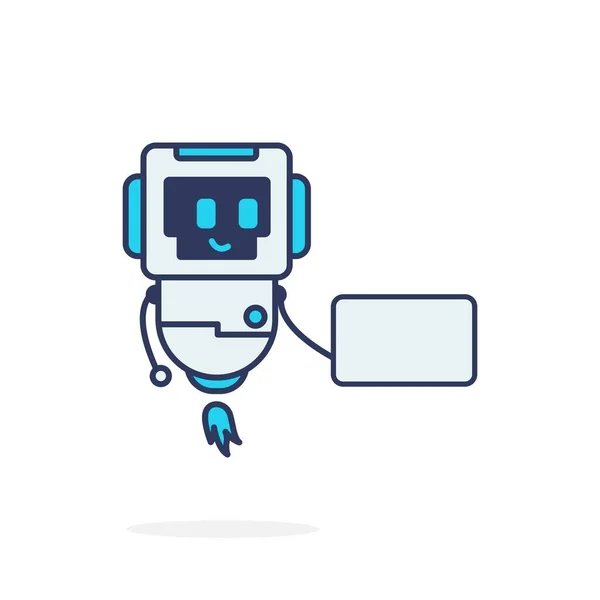 Prosta Biała Deska Ładny Charakter Logo Maskotki Robot Szczęśliwy Uśmiech — Wektor stockowy