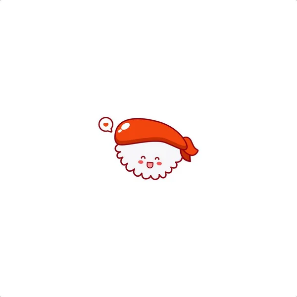 Sushi Schattig Karakter Illustratie Glimlach Gelukkig Mascotte Logo Kinderen Spelen — Stockvector