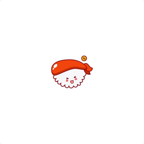 Sushi Cute Character Illustration Smile Happy Mascot Logo Kids Play — Stock Vector