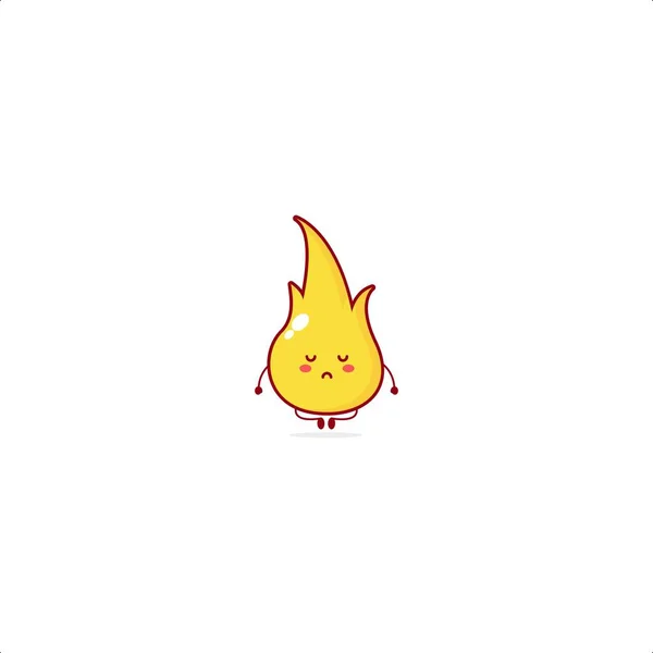 Şirin Ateş Karakteri Çizimi Gülümseme Mutlu Maskot Logosu Çocuklar Oyuncak — Stok Vektör