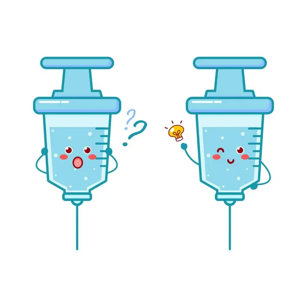 귀여운 주사기 캐릭터 마스코트 아이들 장난감 템플릿을 가지고 — 스톡 벡터