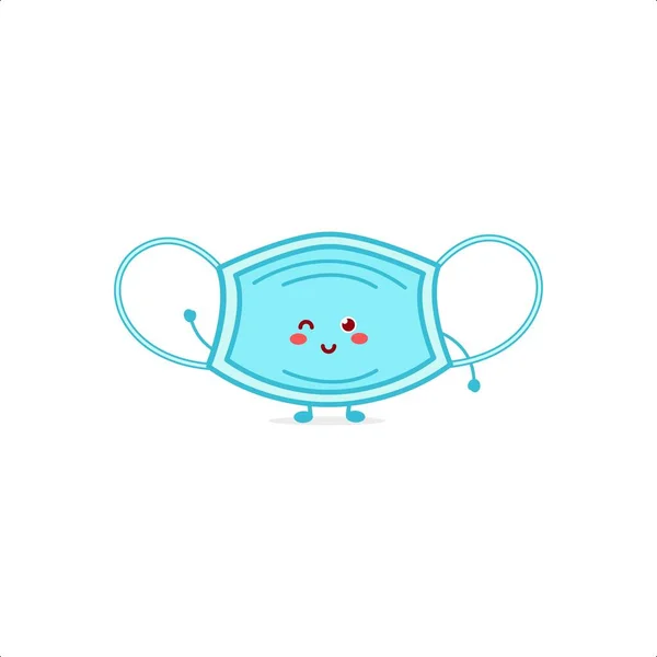 Симпатична Ілюстрація Персонажа Маски Посмішка Щасливий Логотип Талісмана Діти Грають — стоковий вектор