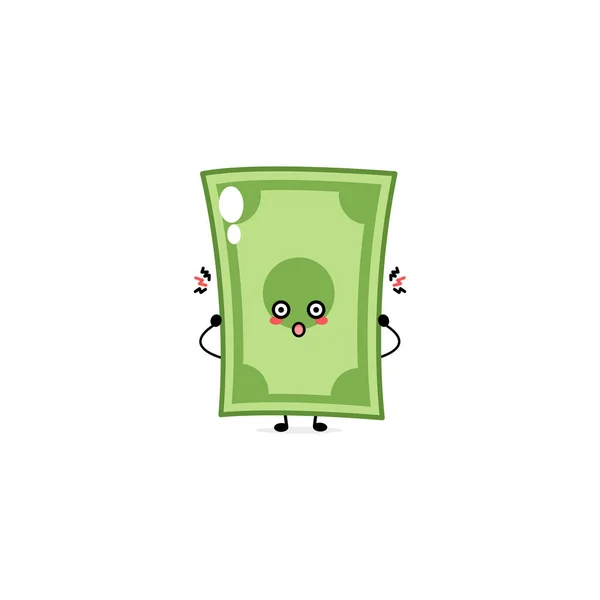 Cute Funny Money Expression Character Vector Hand Drawn Cartoon Mascot — Stock Vector