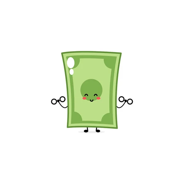 Lindo Personaje Expresión Dinero Divertido Vector Dibujado Mano Mascota Dibujos — Vector de stock