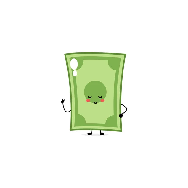 Lindo Personaje Expresión Dinero Divertido Vector Dibujado Mano Mascota Dibujos — Vector de stock