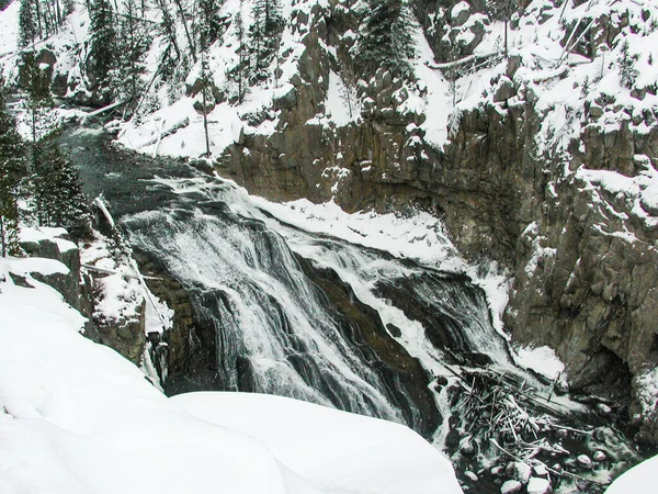 Stroom Waterval Yellow Stone Park — Stockfoto