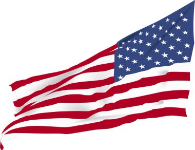 Bayrak dalgalanır, dalgalanır meltemde kırmızı beyaz ve mavi