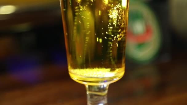 Cerveza en un vaso — Vídeos de Stock