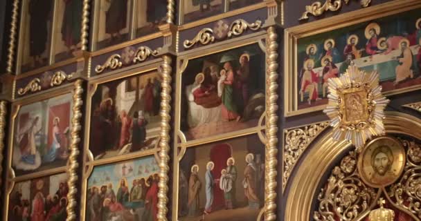 Cathedral. Chernivtsi, Ukraine. Icons. — Stock Video