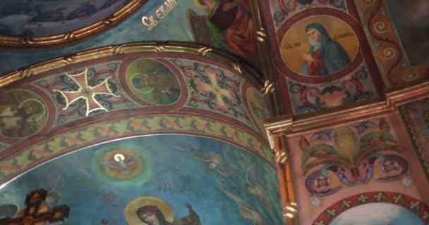 Kerk. chernivtsy, Oekraïne. plafond. schilderij. — Stockvideo