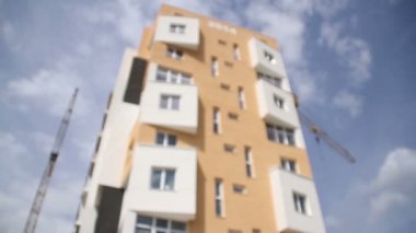 İnşaat. Vinç. Buidling odak çekme.