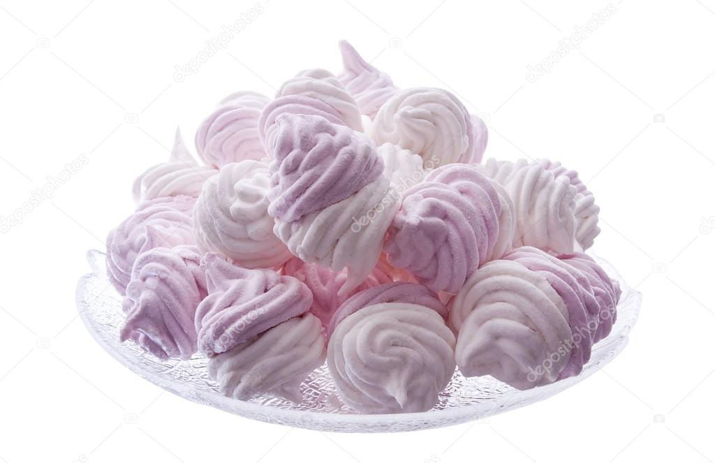 Pink and White marshmallows. Zefir.