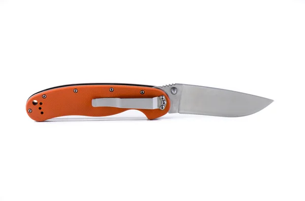 Orange folding knife — Stock Photo, Image