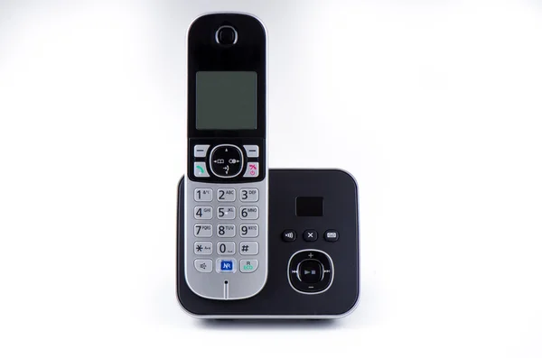 Beşik ile kablosuz siyah telefon