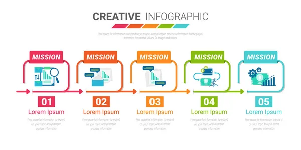 Modèle Infographie Présentation Avec Options Conception Infographie Vectorielle Des Icônes — Image vectorielle