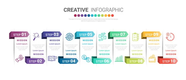 Modelo Design Infográfico Com Números Opção Para Infográfico Apresentação Infográficos —  Vetores de Stock