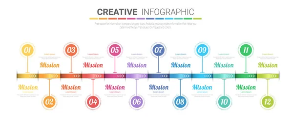 Planejador Ano Meses Ano Vetor Design Infográficos Linha Tempo Negócios —  Vetores de Stock