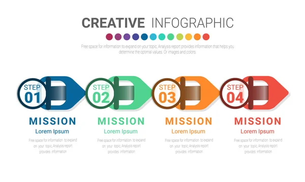 Modèle Infographie Chronologie Modèle Conception Chronologie Infographie Vectorielle Avec Étapes — Image vectorielle