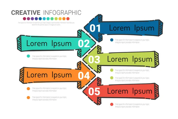 Timeline Infographics Template Vector Infographics Timeline Design Template Mit Schritten — Stockvektor